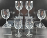 6 Fostoria Fascination Clear Claret Wine Glasses Set Vintage Stemware Re... - £77.51 GBP