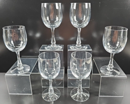 6 Fostoria Fascination Clear Claret Wine Glasses Set Vintage Stemware Re... - £77.64 GBP