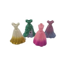 4 Disney Princess Magic Clip Dolls Dresses Lot Magiclip Polly Pocket - $23.76