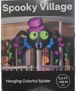 Halloween 5.5 ft Light Up Hanging Colorful Spider - $362.50 MXN