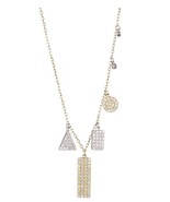 ADORNIA Gold Plated Sterling Silver Swarovski Crystal Necklace Two Tone ... - £139.41 GBP