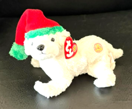 TY Beanie Baby Tinsel the Dog w/ Santa Hat 2003 Retired - $12.86