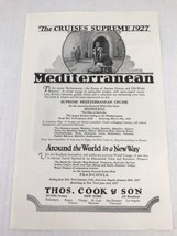 1926 Vintage Print Ad Mediterranian Cruise Thos Cook &amp; Sons  - £7.77 GBP