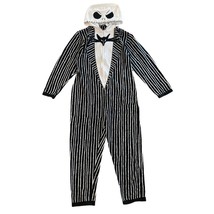Disney Jack Skellington Union Suit Costume XL Hooded Striped One-Piece H... - £22.59 GBP
