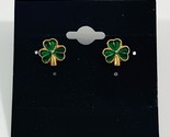 Gold Tone Three Leaf Clover Earrings Studs (SEE PHOTOS) - $11.87