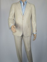 Men's ENZO Linen Spring Summer Suit Light Weight Breathable E58302-7 Natural image 7
