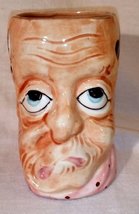 Vintage 3D Charactor Toby Style Face Mug Made In Japan  with Wolf Handle  - $21.99