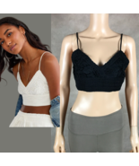 AEROPOSTALE Black  Lace Tie-Back Cropped Cami Size SMALL - £9.79 GBP