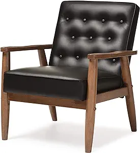 Baxton Studio BBT8013-Black Chair armchairs,Wood, Black - £239.63 GBP