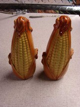 Corn on the Cob in Husk Ceramic Salt &amp; Pepper Shakers w/stoppers Japan - £6.11 GBP