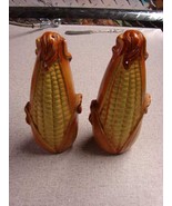 Corn on the Cob in Husk Ceramic Salt &amp; Pepper Shakers w/stoppers Japan - £5.72 GBP