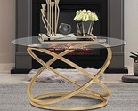 Round Coffee Table, Glass Coffee Tables For Living Room, Modern Coffee T... - $252.99