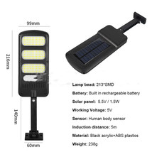 New 213LED Solar Sensor Wall Light Street Light Human Body Sensor Light Outdoor  - £41.61 GBP+