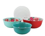 Pioneer Woman ~ 6-Piece Melamine Bowl Set ~ Nesting Bowls w/Lids ~ MERRY... - $37.40