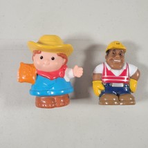 Fisher Price Little People Farmer W Bag Of Seeds &amp; Caterpillar Construction Guy - £8.61 GBP
