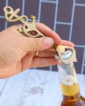 Vintage Solid Brass Metal Nautical Roped Ship Anchor Beer Bottle Cap Han... - €14,48 EUR