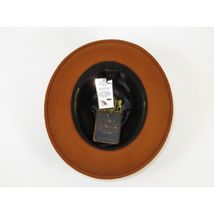 Men Bruno Capelo Hat Australian Wool Rabbit Fur Look Felt Fedora RA762 Cognac image 4