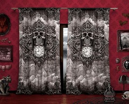 Gothic Reaper Curtains, Memento Mori, Window Drapes, Sheer and Blackout, Single  - £129.71 GBP