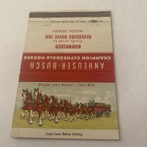 Matchbook Cover Matchcover Liquor Anheuser Busch Clydesdale Horses - £3.41 GBP