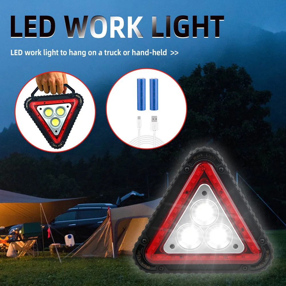 Triangular Multi-function Cob Work Light Usb Charging Outdoor Camping 36led - £18.04 GBP+