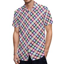 Mondxflaur Flower Floral Button Down Shirts for Men Short Sleeve Pocket ... - $25.99