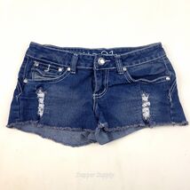 Rue 21 Women's Distressed Denim Stretch Shorts Size 3/4 Plaid - $18.99