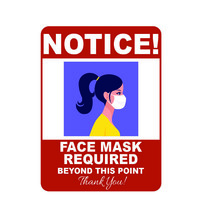 (2) Notice Face Mask Required High Quality Washable Decals - Design 1 - $6.88