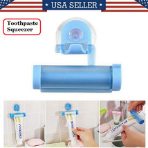 Toothpaste Tube Dispenser Rolling Squeezer Wall Mounted Hook Suction Holder - £7.10 GBP