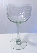 Long Stem Crystal / Glass Bowl Vase 11 Inches tall With Floral Print - £14.61 GBP