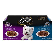 Cesar Filets in Gravy Adult Wet Dog Food Variety Pack (Filet Mignon, New York St - £64.83 GBP