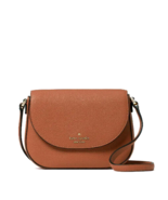 New Kate Spade Leila Mini Flap Crossbody Pebble Leather Warm Gingerbread - $115.32 CAD