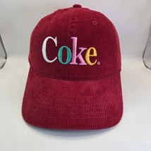 Coca Cola Red Corduroy Hat Multicolor Coke Logo Adjustable Strapback Cap - $24.99