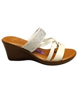 Italian Shoemakers Platform Sandals Womens US 6.5W Brown White Studded W... - $546.62 MXN