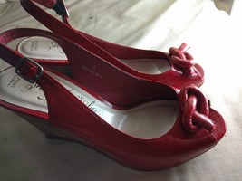 Womens Shoes M&amp;S Size 5 UK Synthetic Red Heels - £14.10 GBP