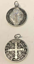 Saint Benedict Black &amp; Silver tone Medal,  New - $5.60 CAD