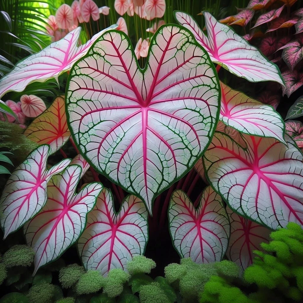 Fiesta Caladium Bulbs for Planting - Perennial Hosta (6 Bulbs) - $55.98