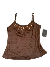 Nicole by Nicole Miller Women&#39;s 10 Brown Sequin Embellished Tank Top Blouse - £11.19 GBP