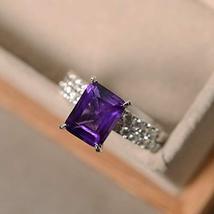 Arenaworld 925 Sterling Silver 5 Carat Amethyst Stone Octagon Shape Anti... - £75.72 GBP