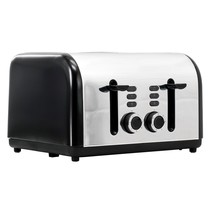 Redmond 4-Slice Wide Slot 1400W Stainless Steel Toaster in Black - £45.37 GBP