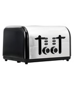 Redmond 4-Slice Wide Slot 1400W Stainless Steel Toaster in Black - £44.80 GBP