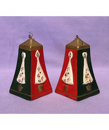 Vintage mid century Japan porcelain bell Christmas ornaments large 3&quot; tall - $12.00