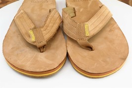Calcutta Size 10 M Brown Flip Flop Leather Men Shoes Nubuck - $19.75