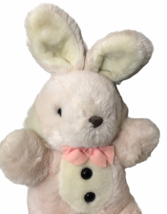 Vintage Bunny Rabbit White Light Pink mix Plush JC Penny Scarborough Bow 17&quot;  - £46.29 GBP