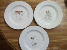(3) Merry Masterpieces First Edition Fine Porcelain 1999 Salad/Dessert Plates  - £4.69 GBP