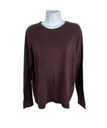 Eileen Fisher Womens Long Sleeve Top Size L Brown Tencel Blend - $32.45