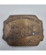 Vtg  American Express Co Belt Buckle Large Brass California Steam Engine... - $14.99
