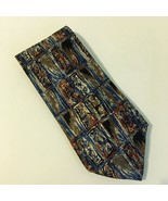 The Metropolitan Museum Of Art Neck Tie 100% Silk Steel Blue Gold Rust N... - £23.98 GBP