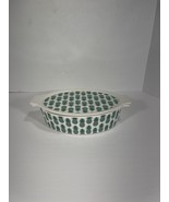 Grace Pantry Porcelain Green Pirapora Print Casserole With Lid Trivet Or... - £30.04 GBP