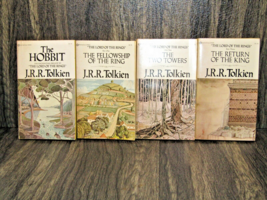 The Hobbit &amp; Lord of the Rings Paperback Gold Box Set Slipcase 1975 JRR Tolkien - £23.67 GBP