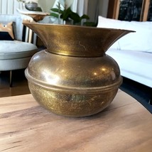 Vintage Brass Spittoon England 8 X 6&quot; Rustic Home Decor Old World Planter - $28.85